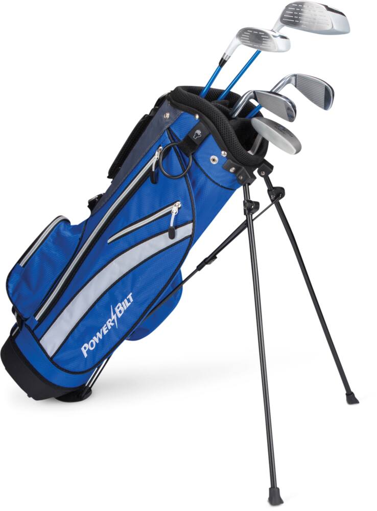 PowerBilt Junior Tour Golf Club Set, Lightweight, For Ages 5-8, Left-Hand, Blue