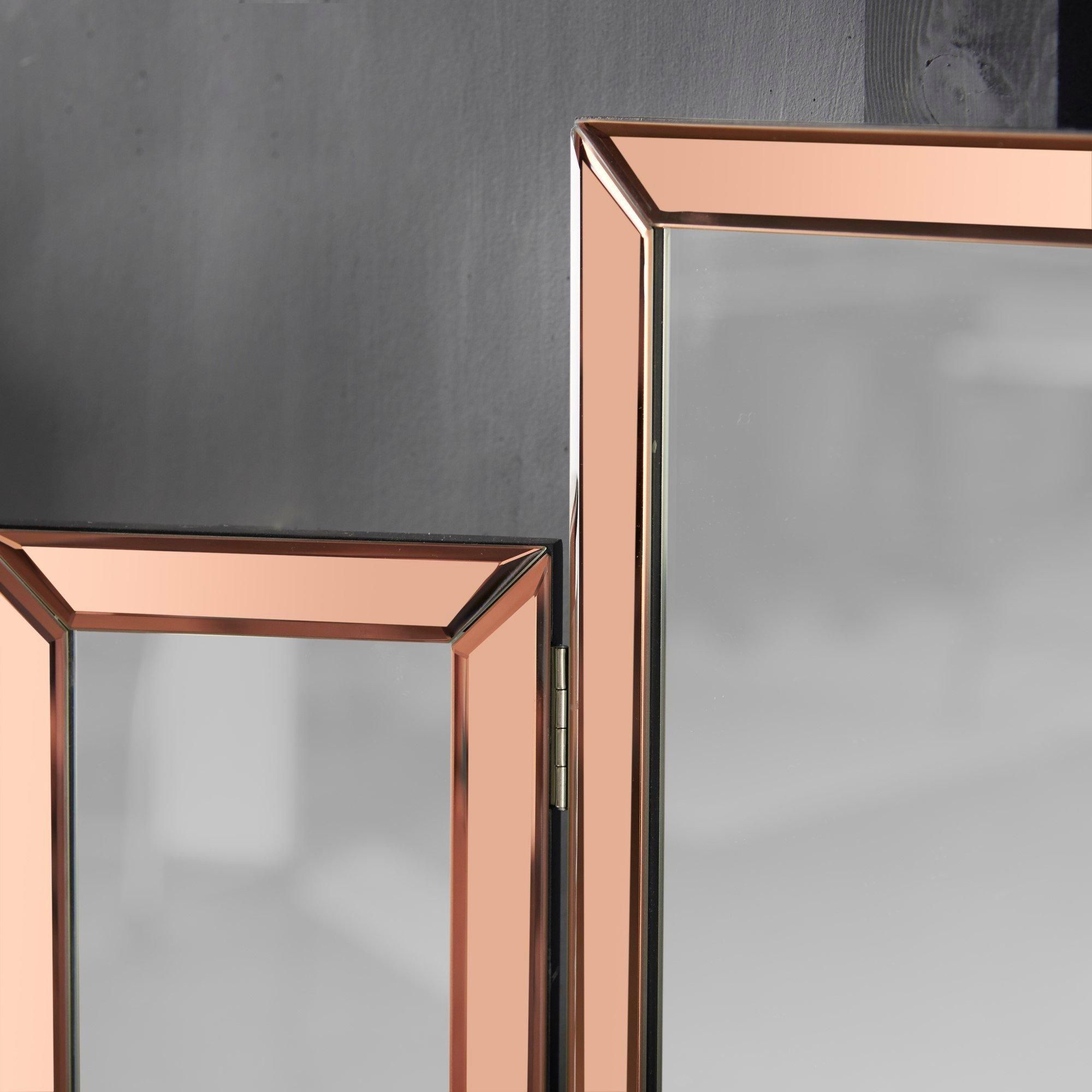 CARME HOME Paloma Rosegold Tri-Fold Mirror