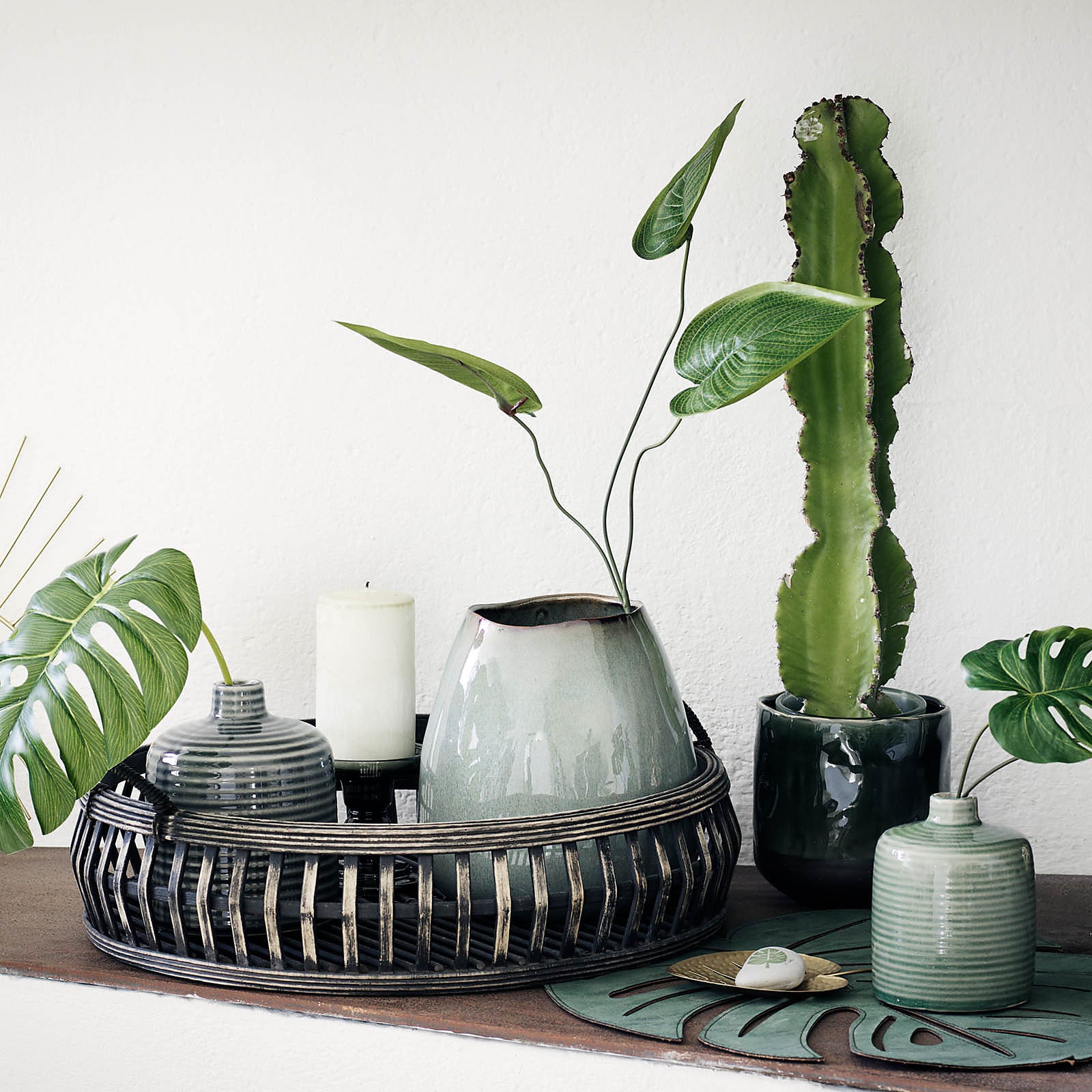 Tischset Monstera Grün,L 450 x B 360 mm