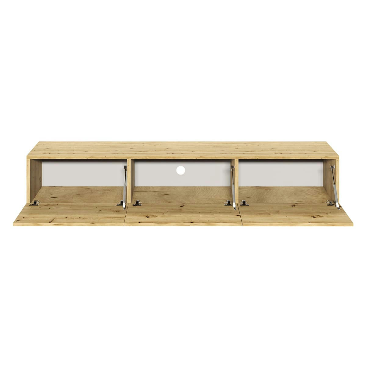 - Meuble tv mural 3 portes 180 cm naturel clair