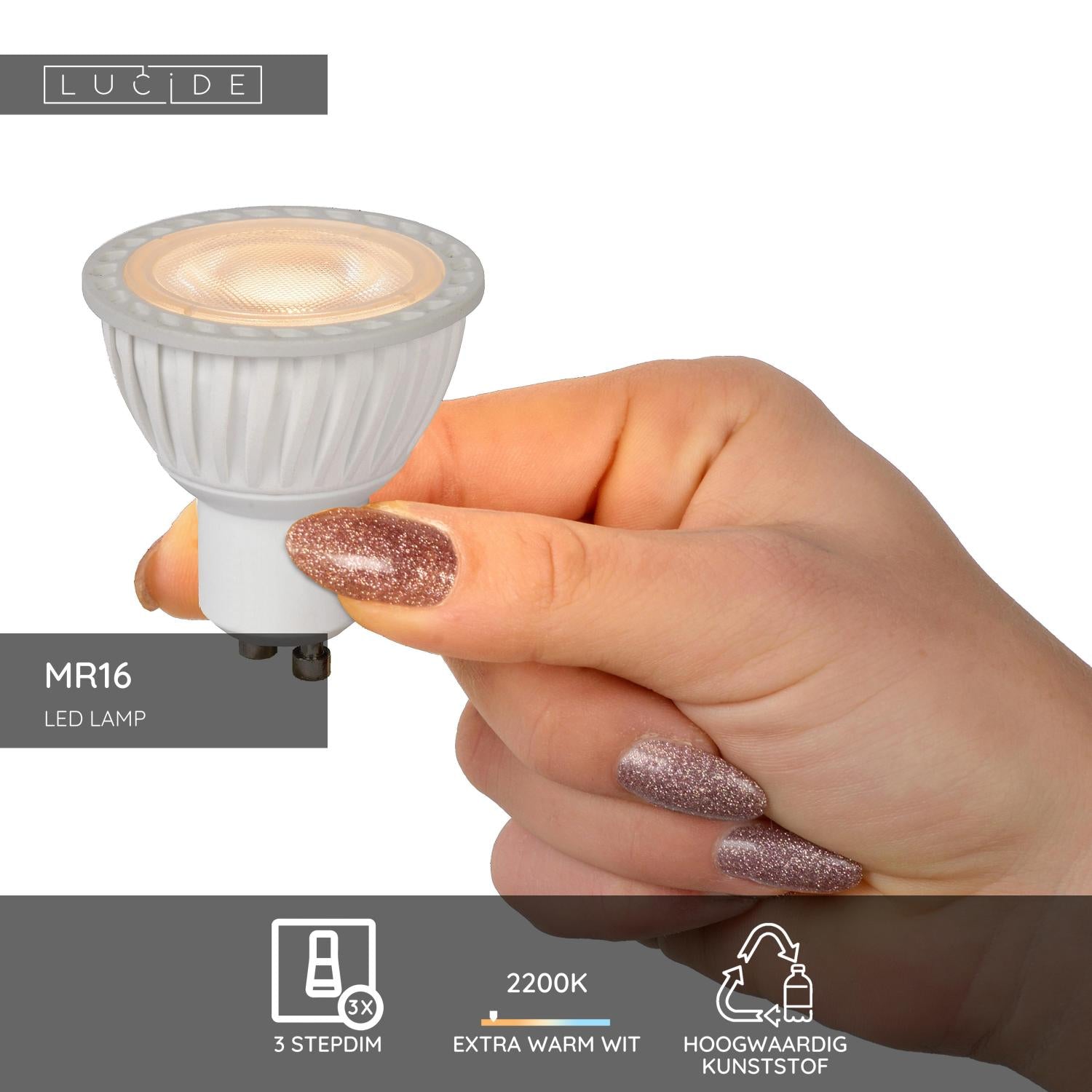 Lucide MR16 Led lamp - Wit (set van 2)