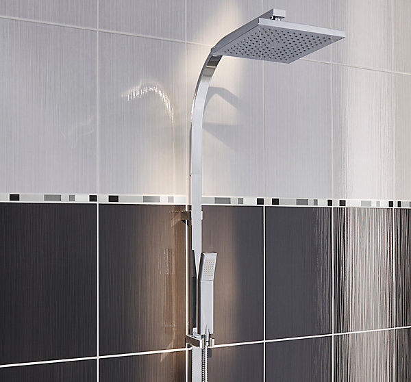 Listel noir brillant 2 x 40 cm Salerna GoodHome