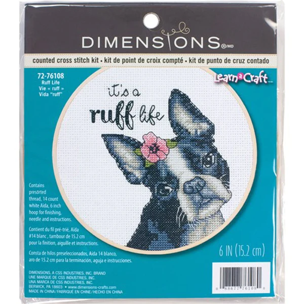 Dimensions Stitch Kit, It's a Ruff Life- 6x7in