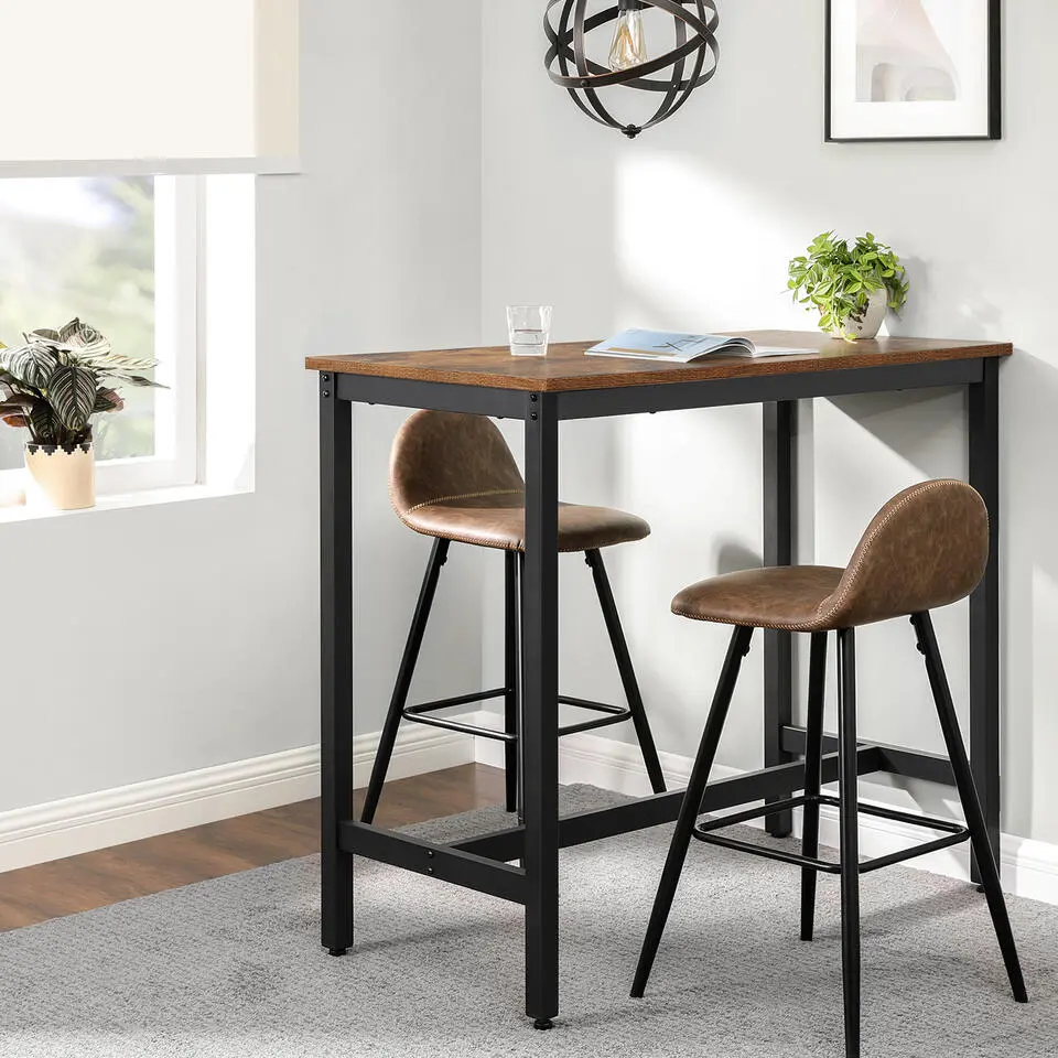 Hoge bartafel: 120 x 125 cm - Vintage bruin zwart