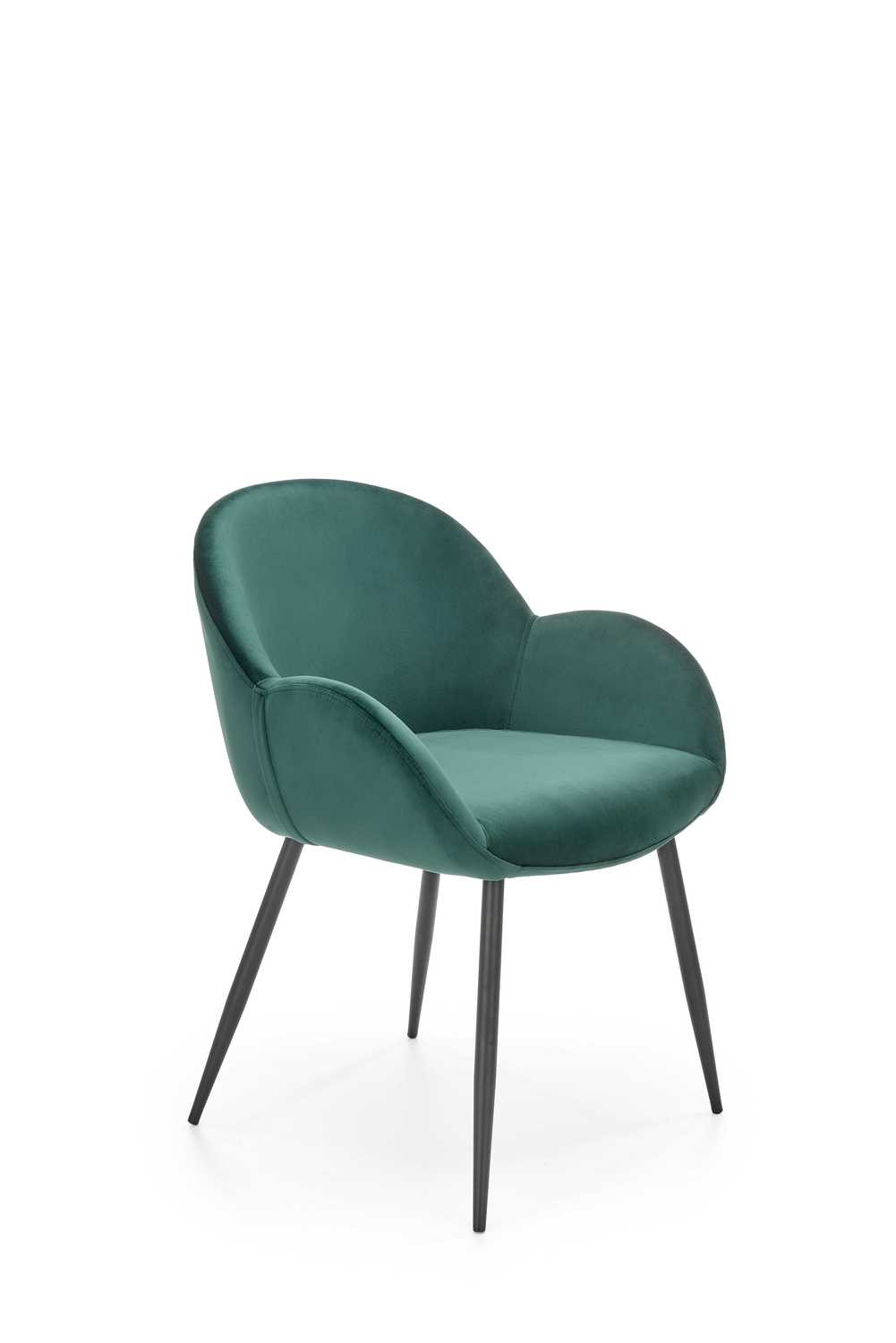 Krzesło tapicerowane K480 VELVET ciemnozielone