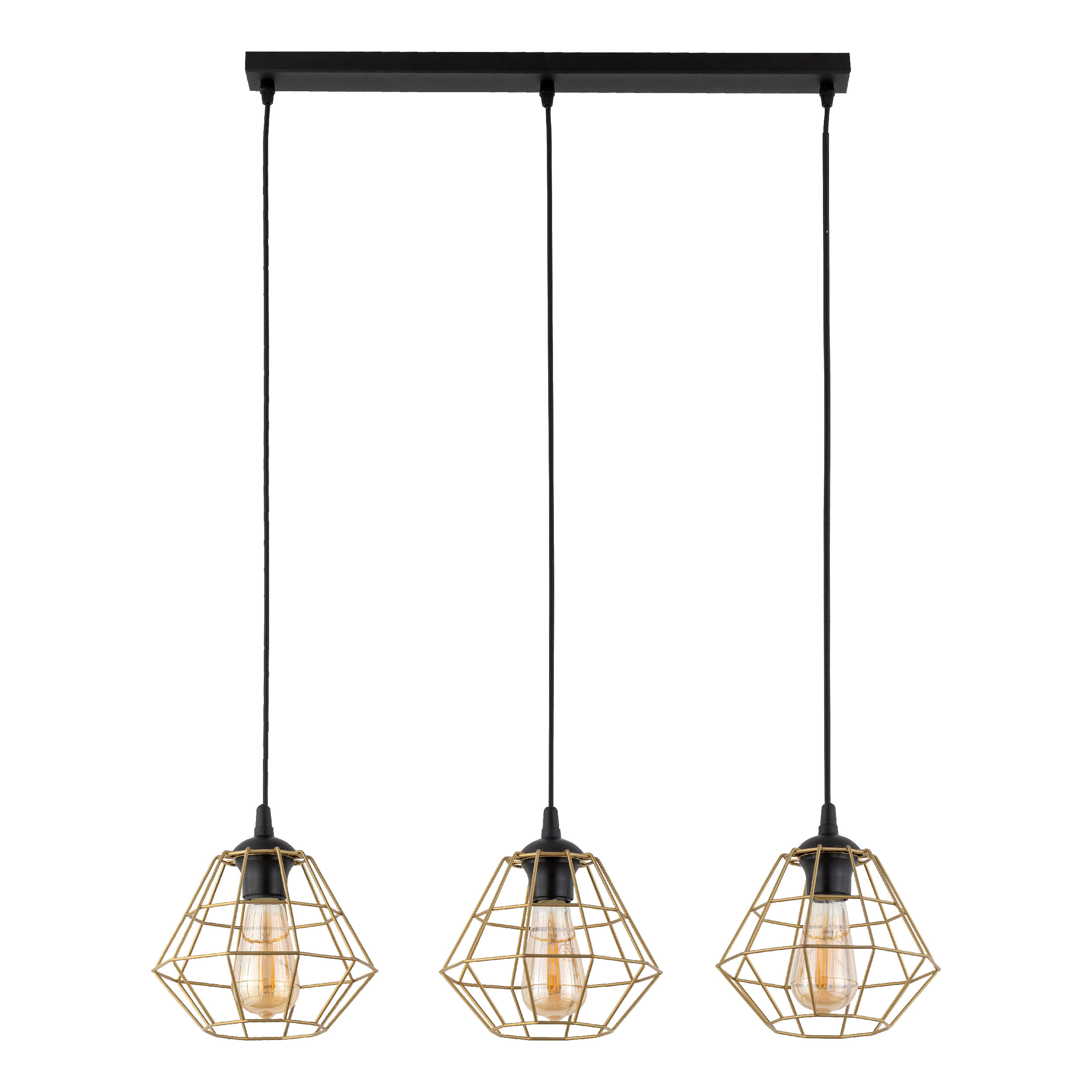 DIAMOND NEW BLACK/GOLD LAMPA WISZĄCA 3 PL LISTWA