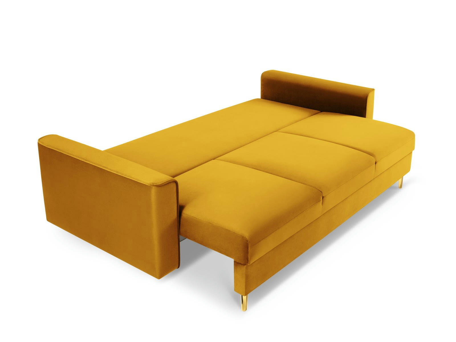 LEONA - Canapé 3 places en velours jaune