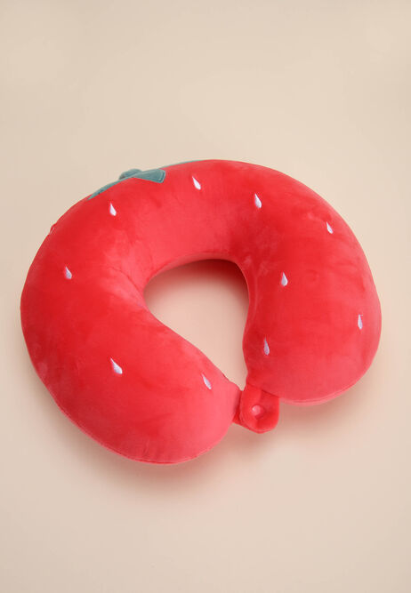 Womens Red Strawberry Travel Pillow