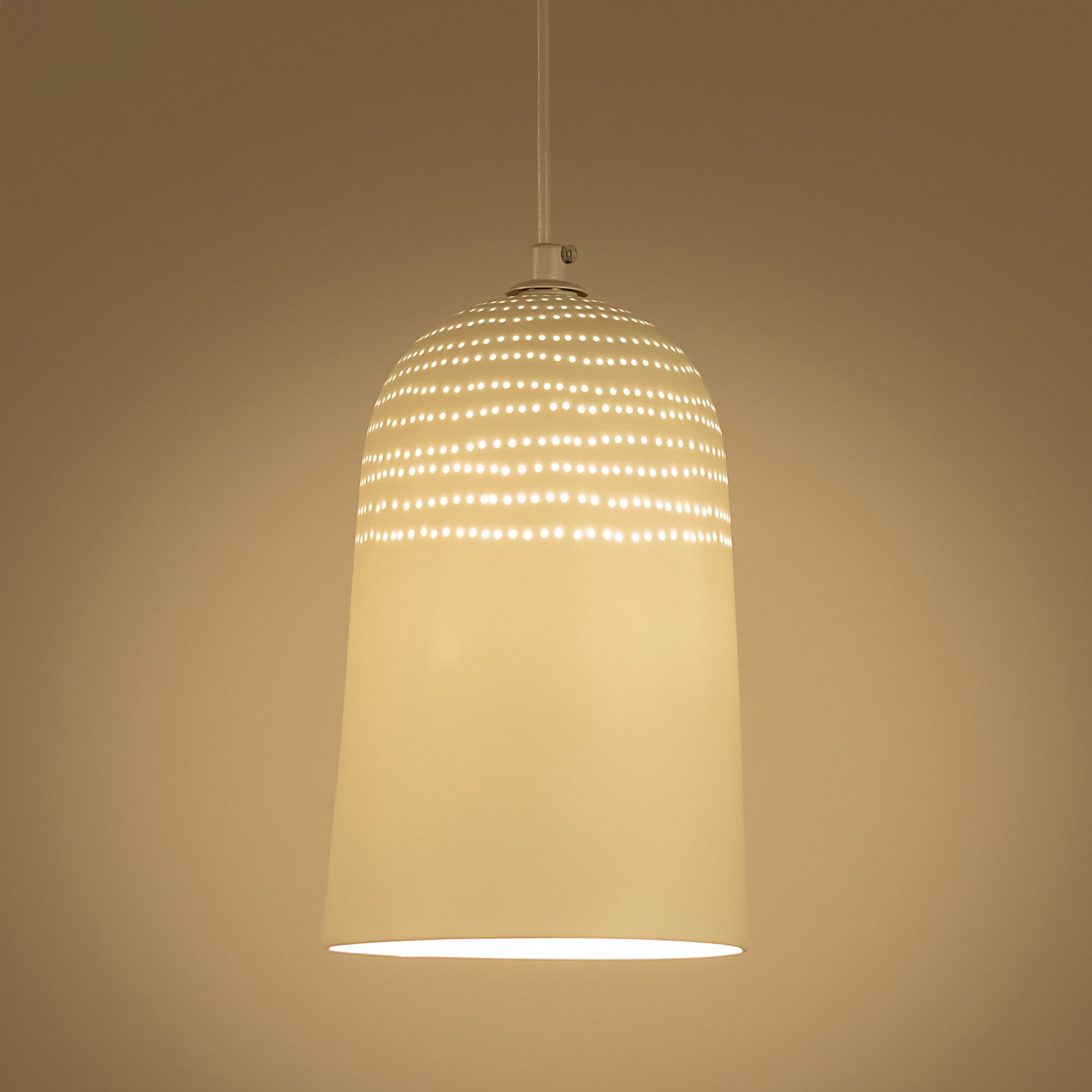 CALI - Suspension électrifiée en porcelaine D14,5cm - blanc