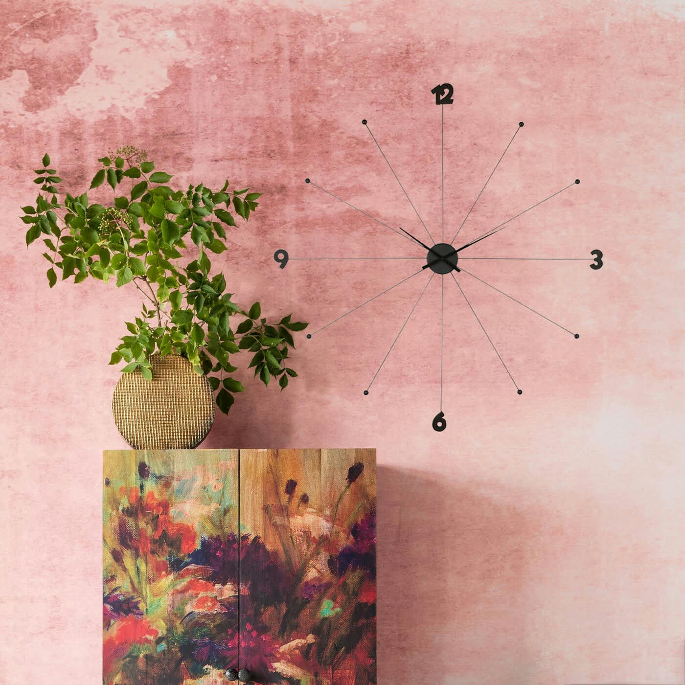 UMBRELLA - Horloge en acier noir