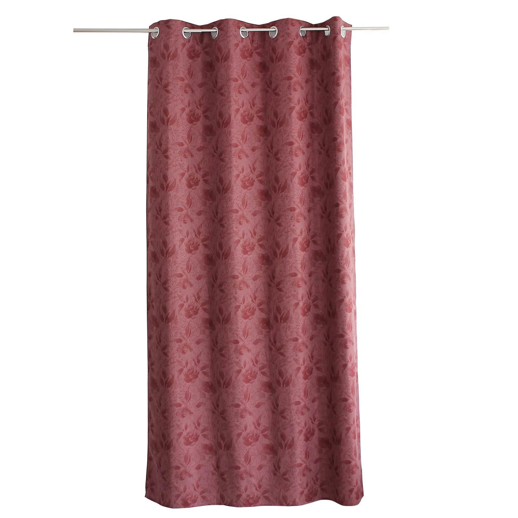 - Rideau tamisant aux couleurs poudrées polyester rouge foncé 135x240 cm