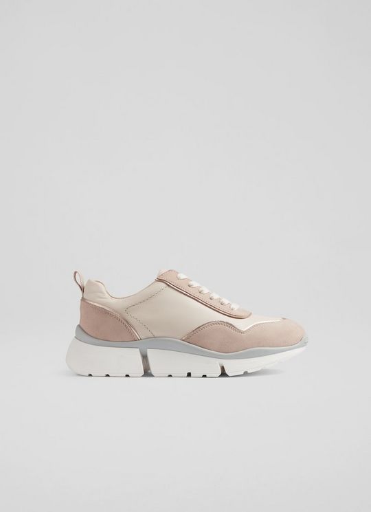 LKB Step Cream Leather and Beige Suede Trainers