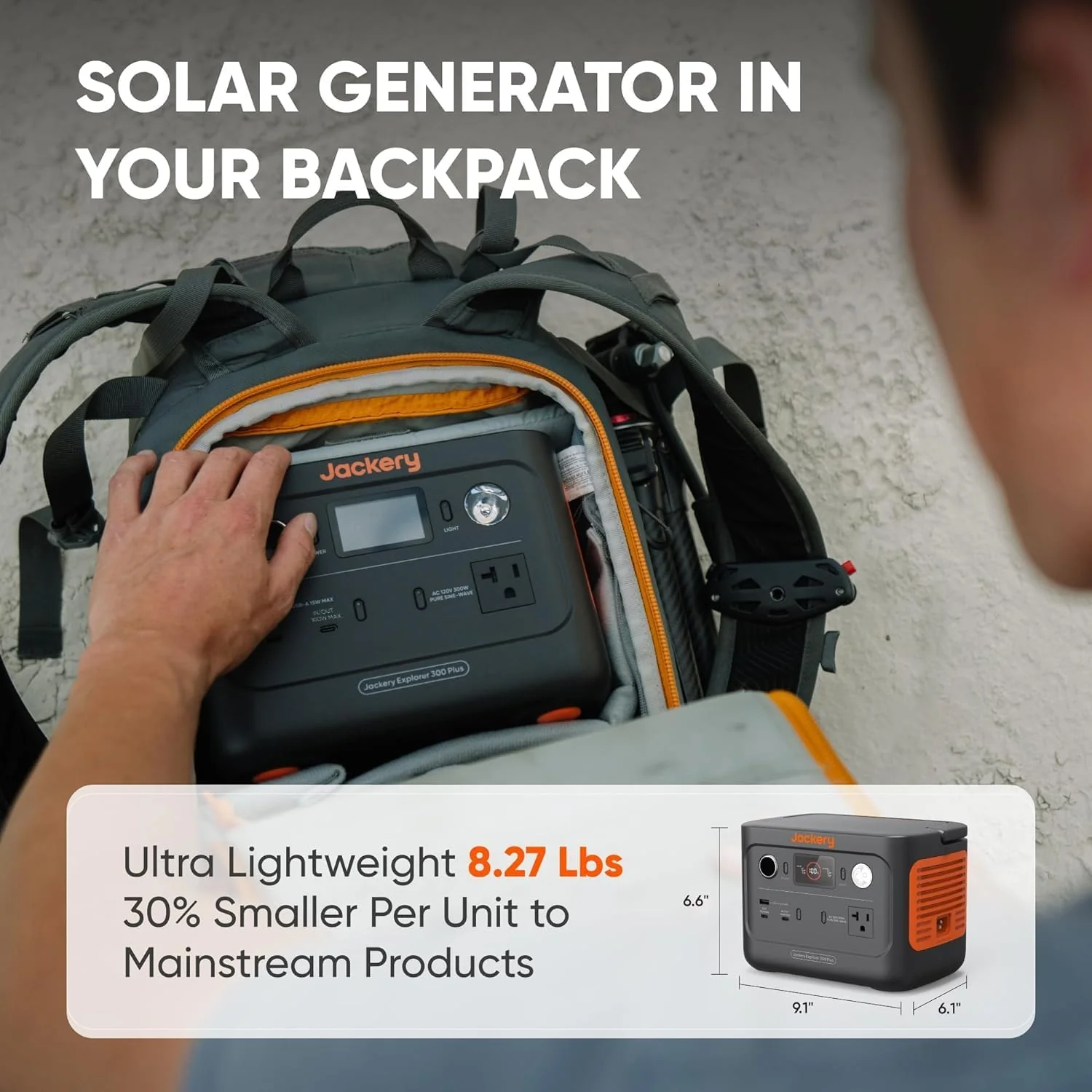 Portable Power Station Explorer 300, 293Wh Backup Lithium Battery, 110V/300W Pure Sine Wave AC Outlet, Solar Generator for Outdoors Camping Travel Hunting Blackout (Solar Panel Optional)(Solar Generator 300 Plus 100W)