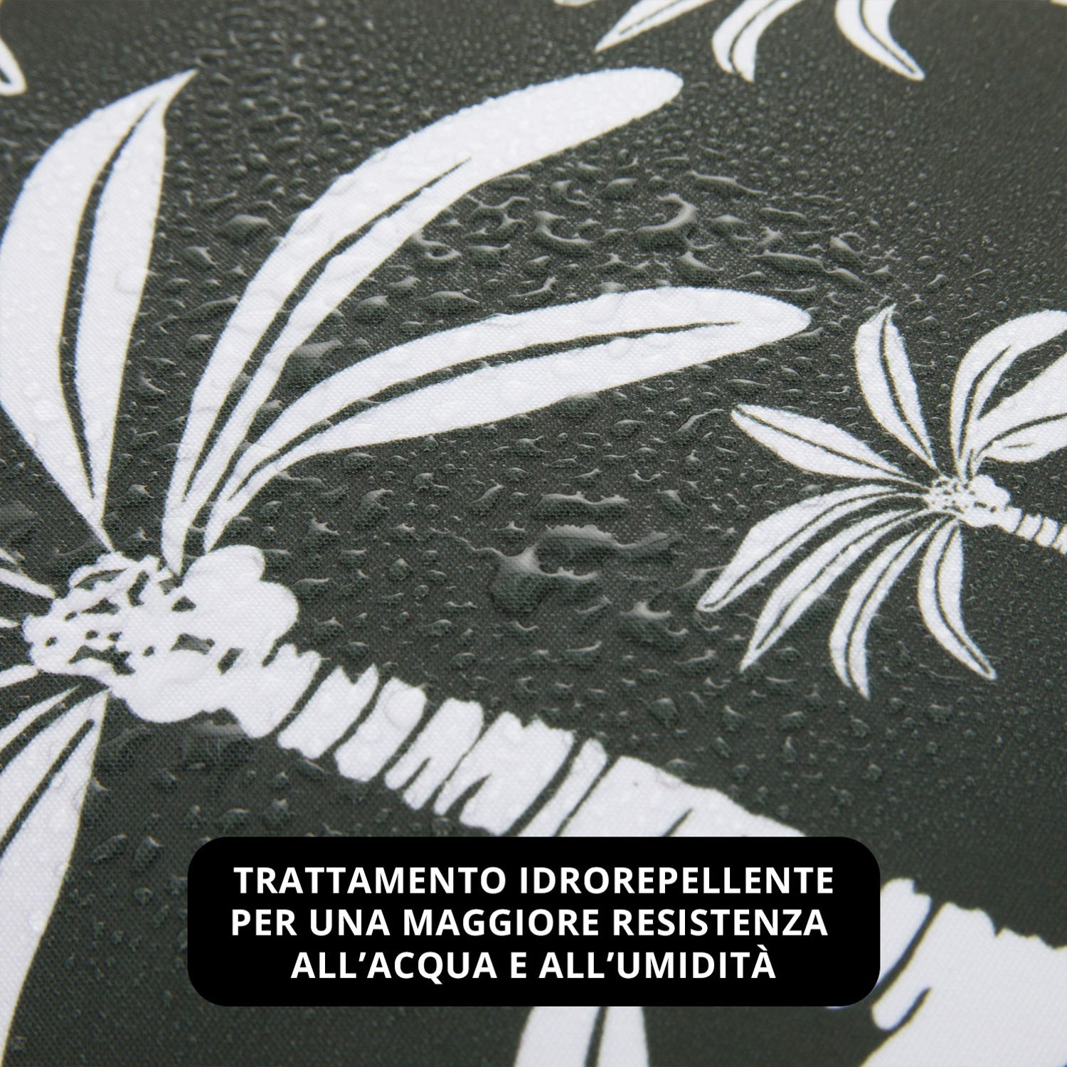 Cuscino materasso idrorepellente 40x40 cm palme grigio