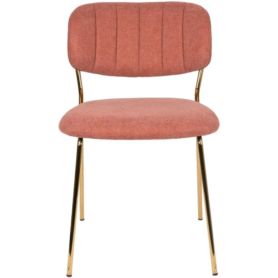 Puur - Viken eetkamerstoel stof roze - goud onderstel