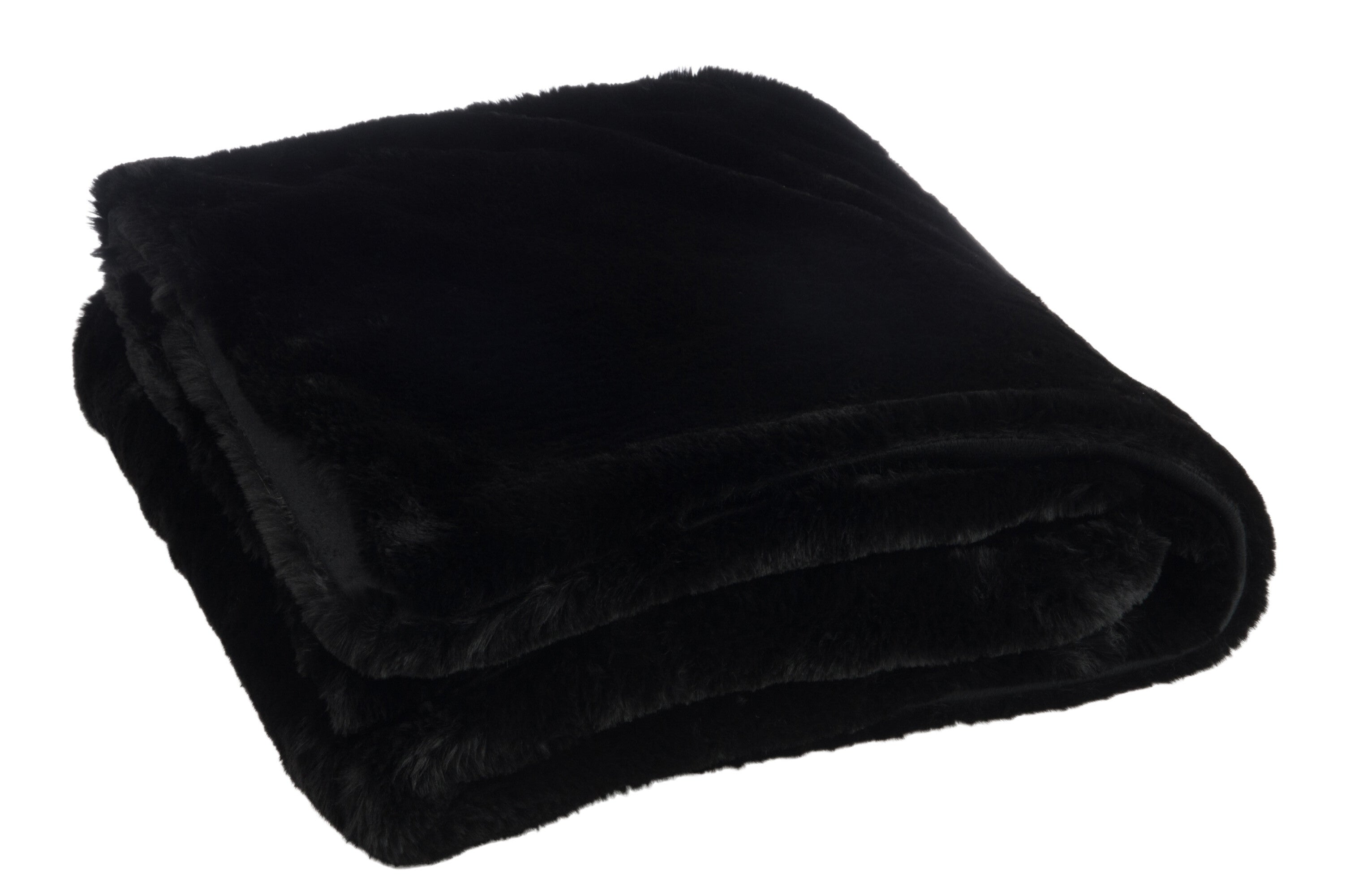 J-Line plaid Cutie - fleece deken – polyester – zwart - 180 x 130 cm