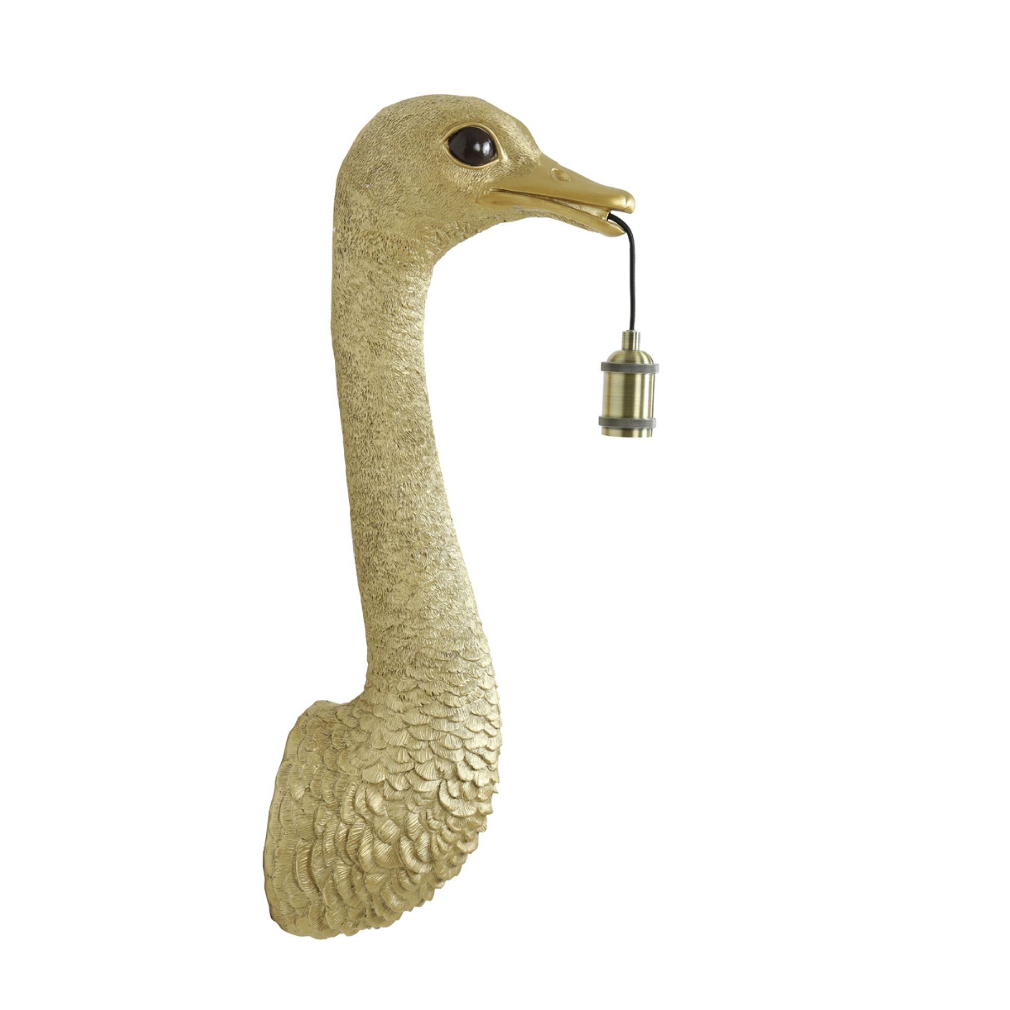 Light & Living wandlamp Ostrich - goud - 25x19x72cm