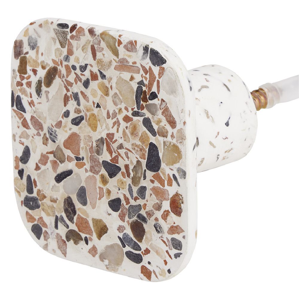 Patère murale carrée motif terrazzo polyrésine 7x7cm