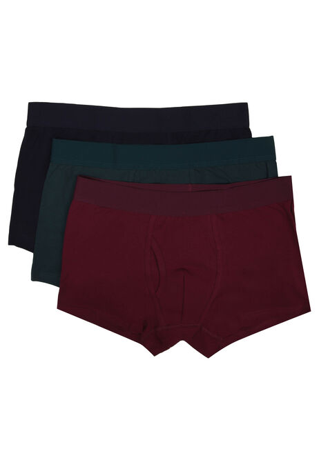 Mens 3pk Berry Keyhole Trunks