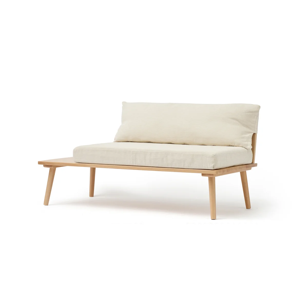 Kids Concept - Saga Kindersofa, 90 x 43 x 44 cm, Buche natur / creme