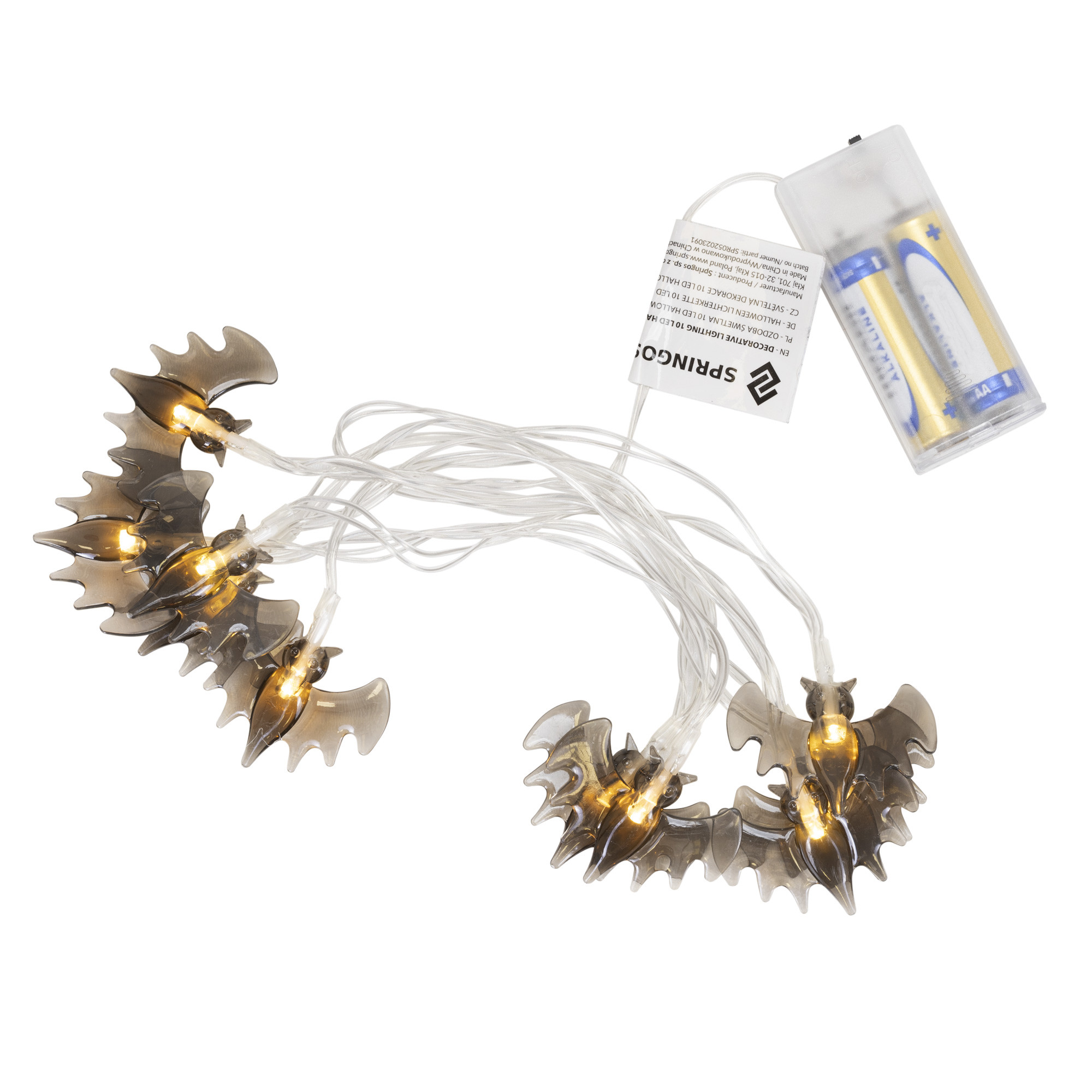 Girlanda na Halloween łańcuch świetlny nietoperze 10 LED