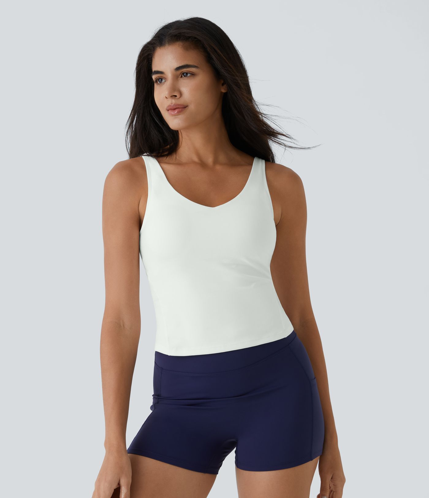 Softlyzero™ Plush Top Débardeur Uni Col en V Soutien-Gorge Intégré