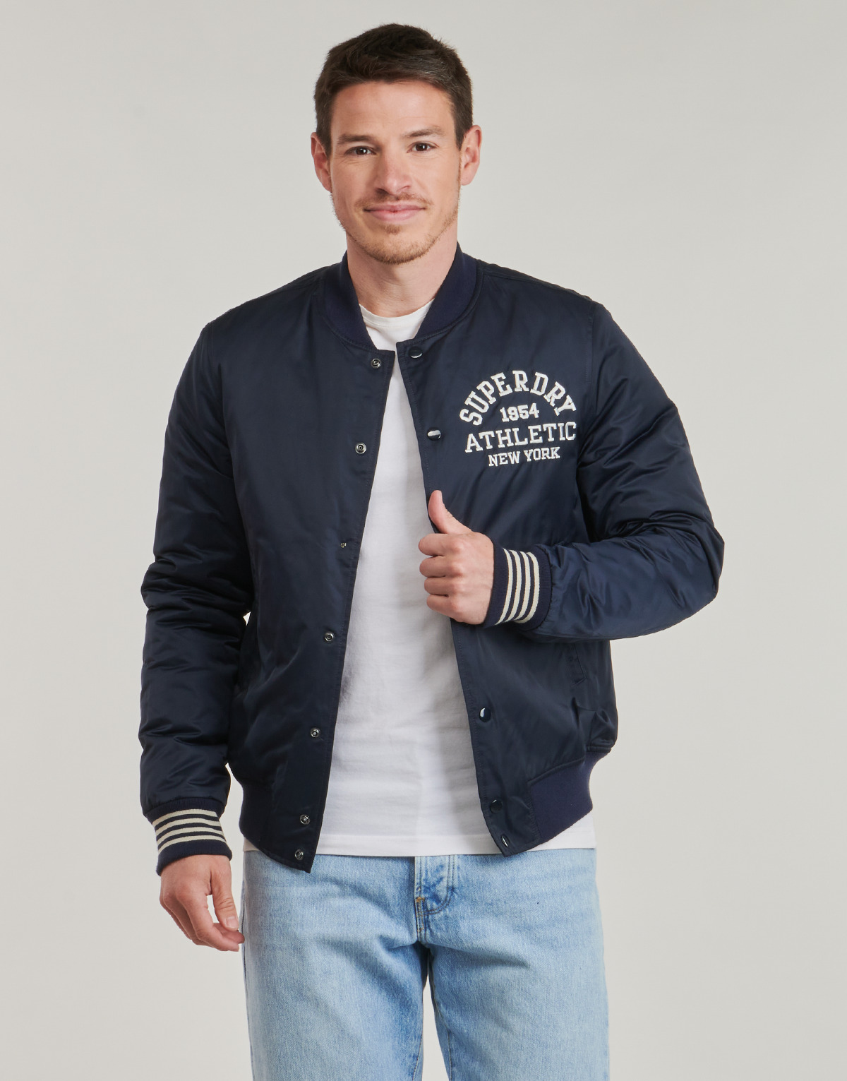 Superdry - ATHLETIC VARSITY BOMBER - Blue