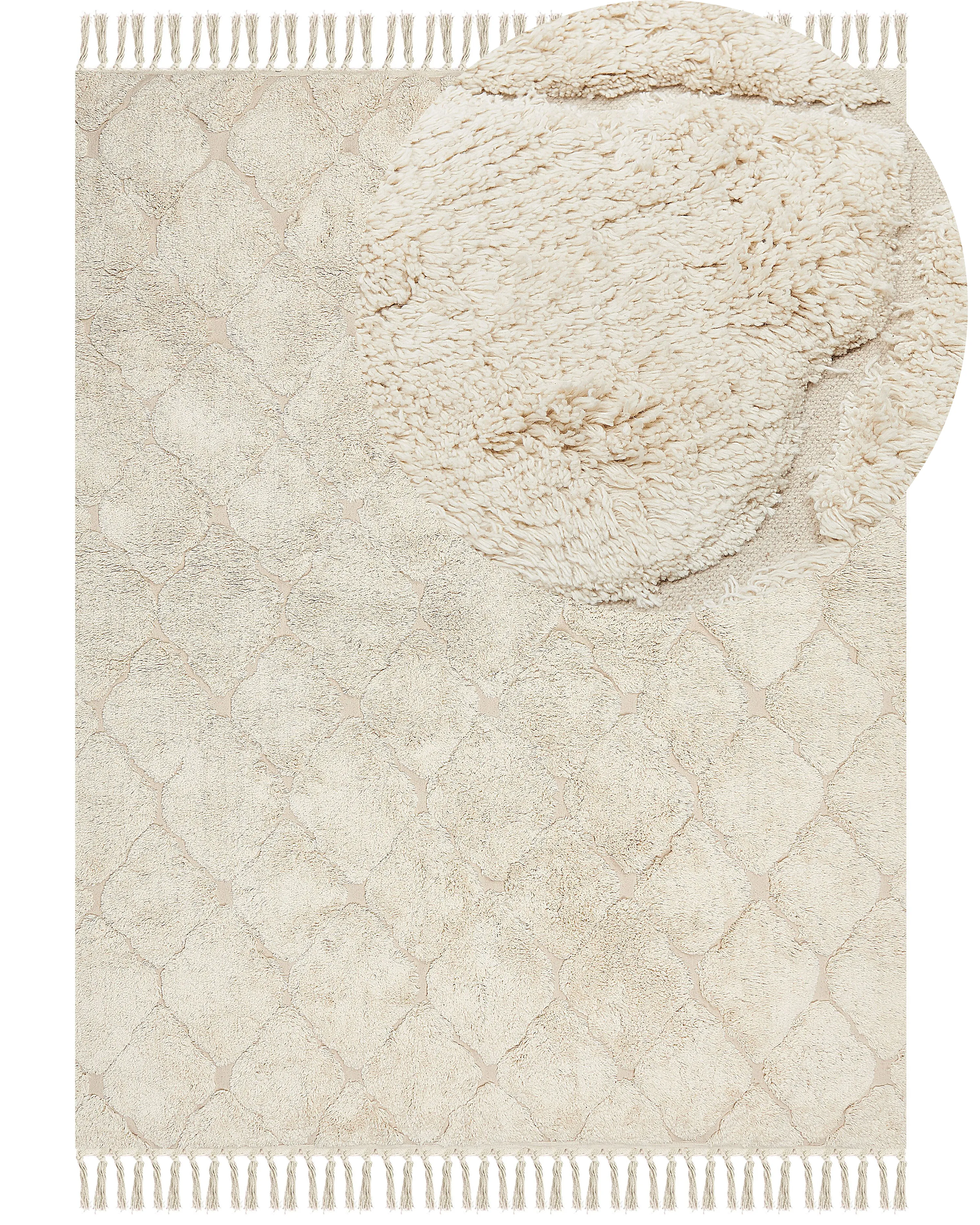 Rug SILCHAR Beige 140 x 200 cm Cotton
