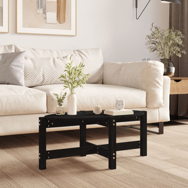 Stolik Kawowy Ława Stół Czarny Drewniany 87x48x35 Do Salonu Do Pokoju