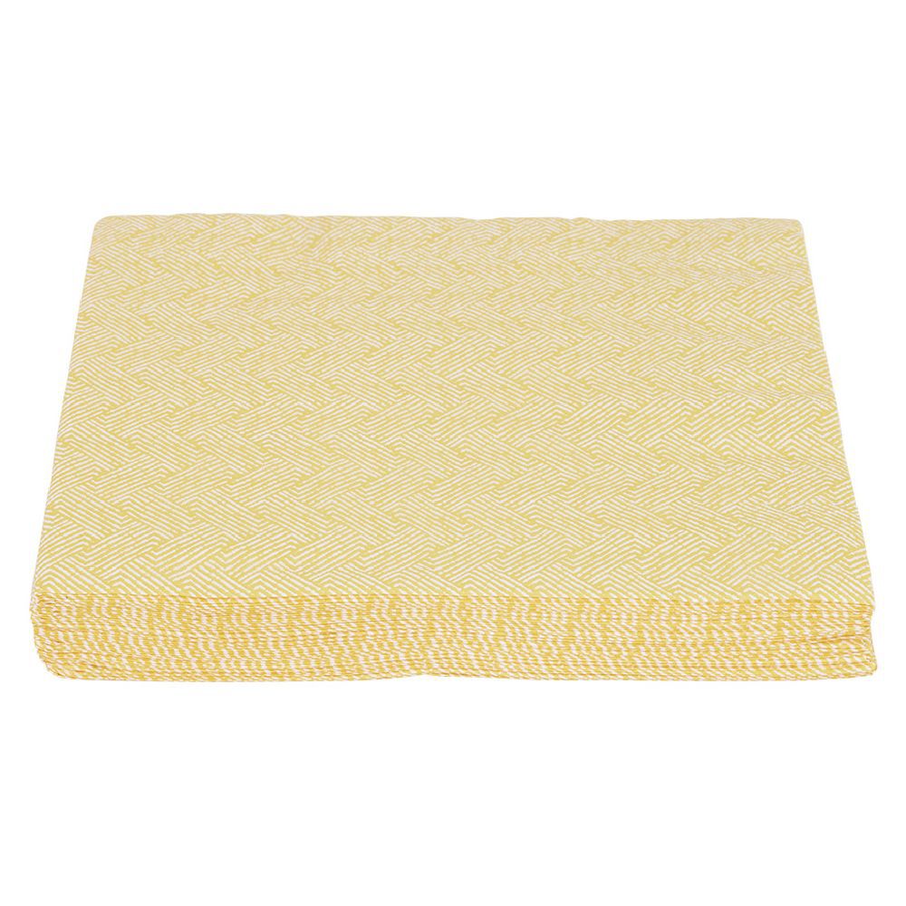Serviette papier motif géométrique blanc et jaune 40x40cm 3 plis x20
