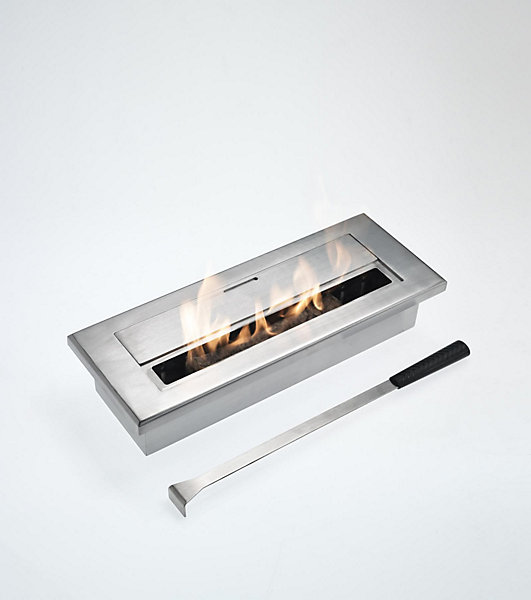 Base Bougie de table au bioéthanol en acier chromé