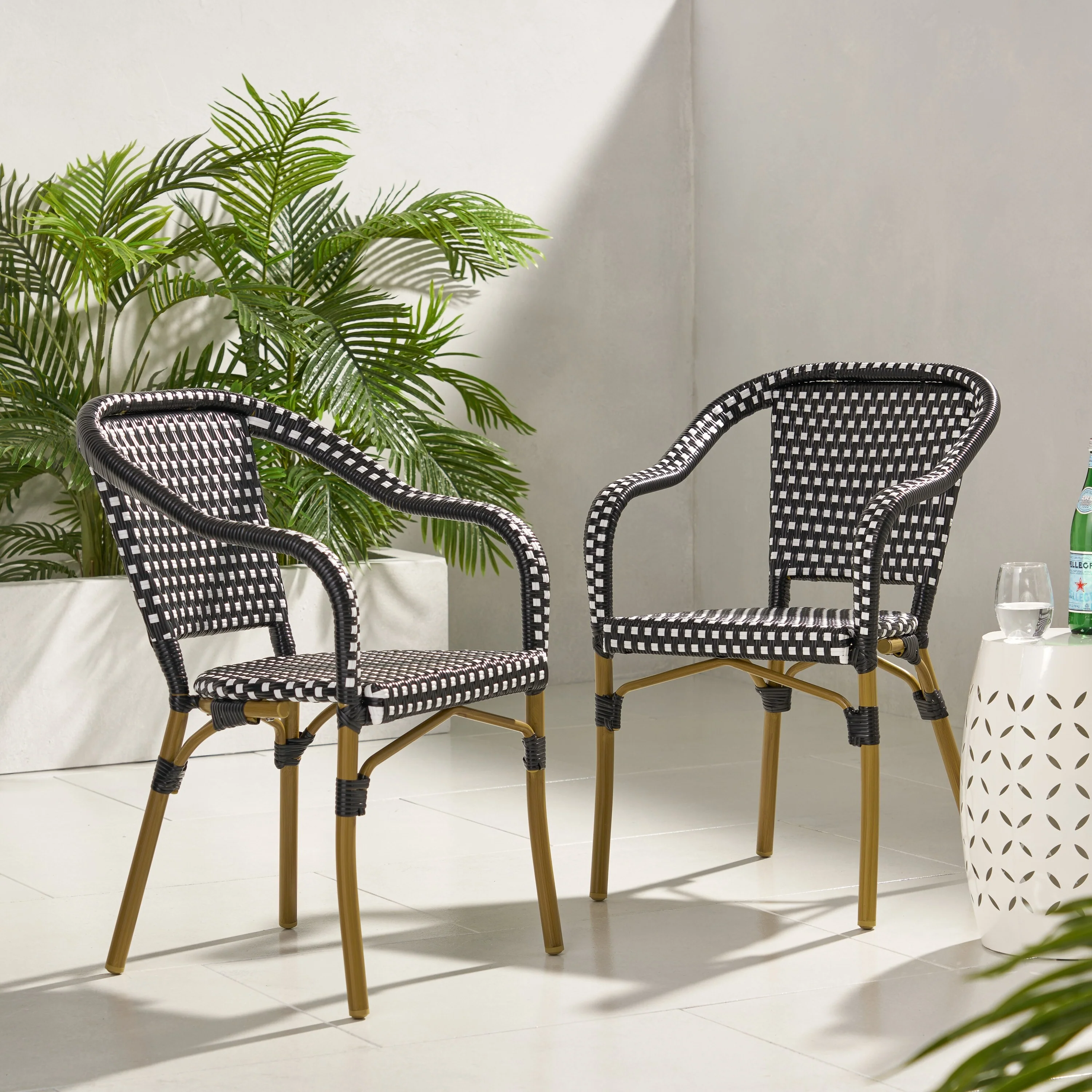 Cecil Outdoor Outdoor Bistro Chairs (Set of 2) by Christopher Knight Home