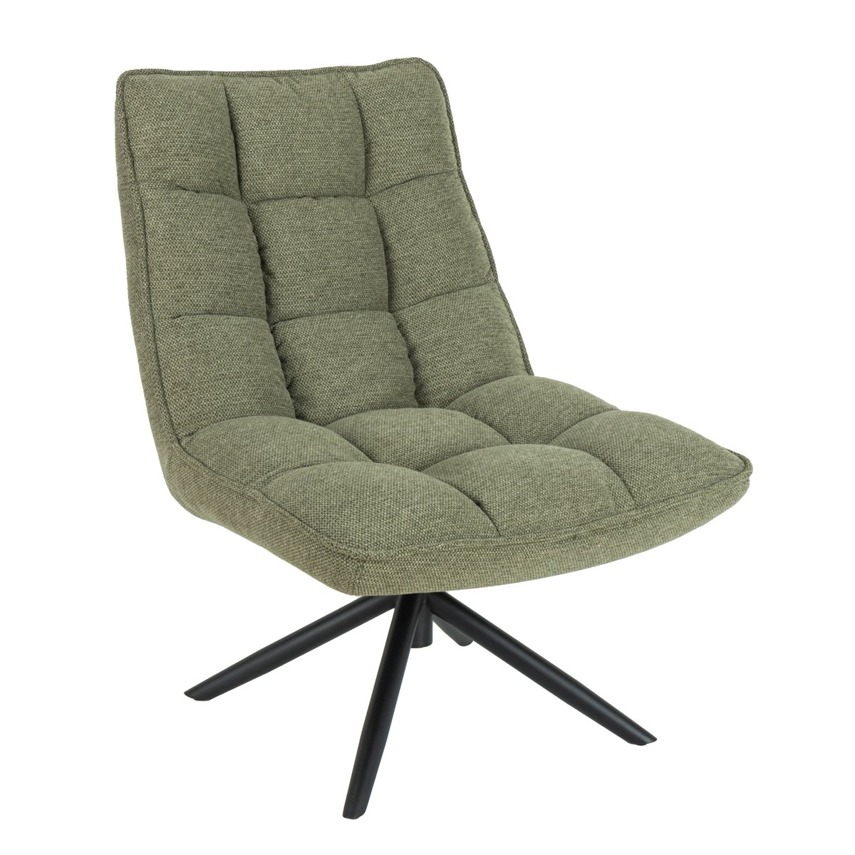 Poltrona MEL rotativa em tecido verde