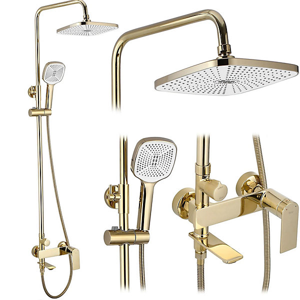 Kit De Douche Rea My1902-78G Storm Gold 19X23X136Cm