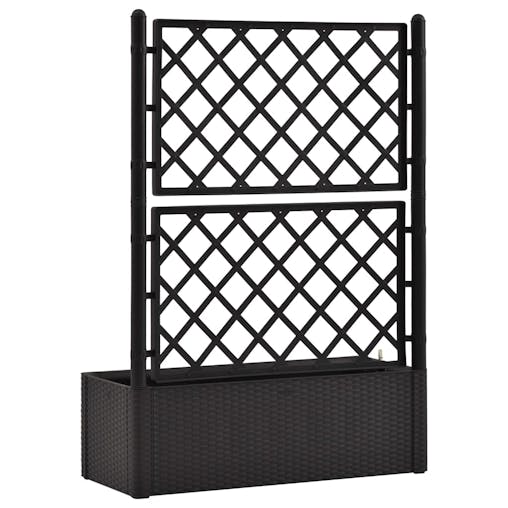 NNEVL Garden Raised Bed with Trellis and Self Watering System Anthracite