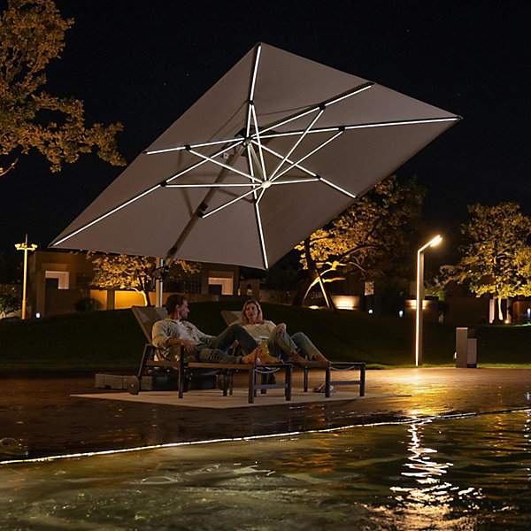Parasol Déporté Rectangulaire 2,7 x 3,65 m avec LE