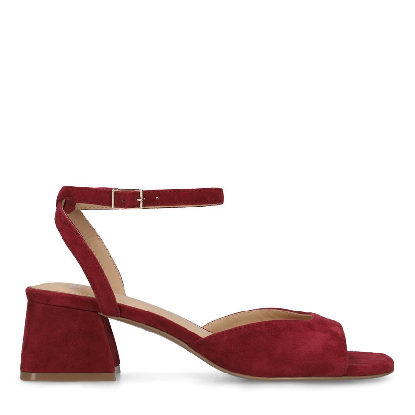 Manfield Bordeaux rode suède slingbacks