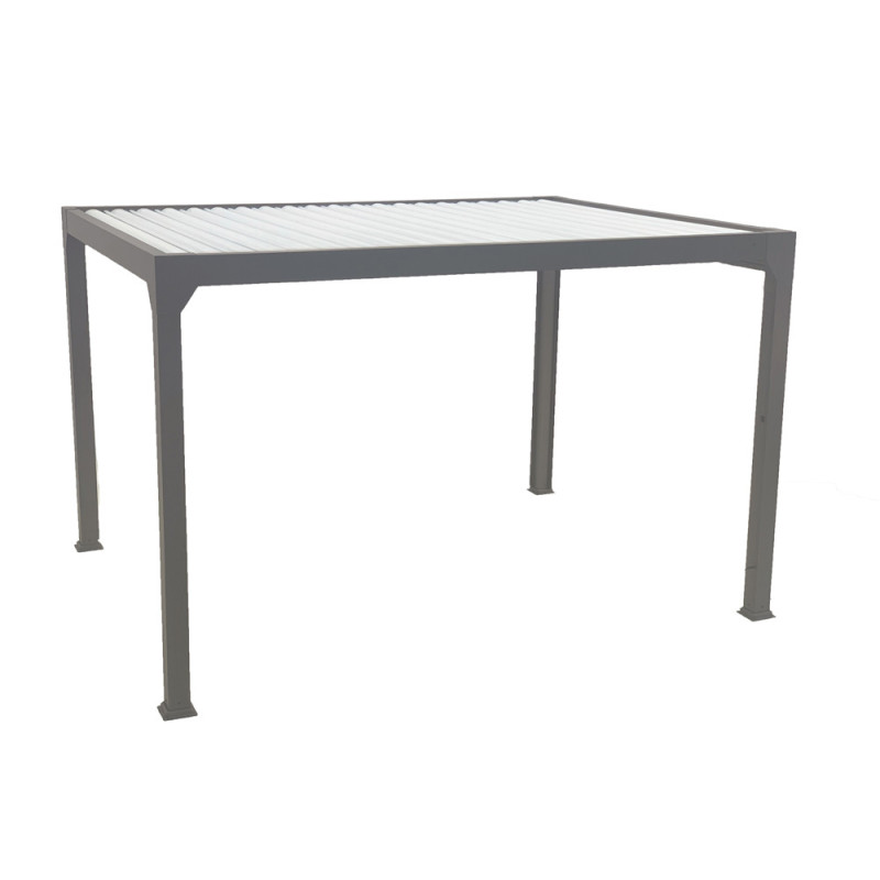 Pergola bioclimatique motorisée Pianela LDD gris sable 4 x 3 x 2,5 m