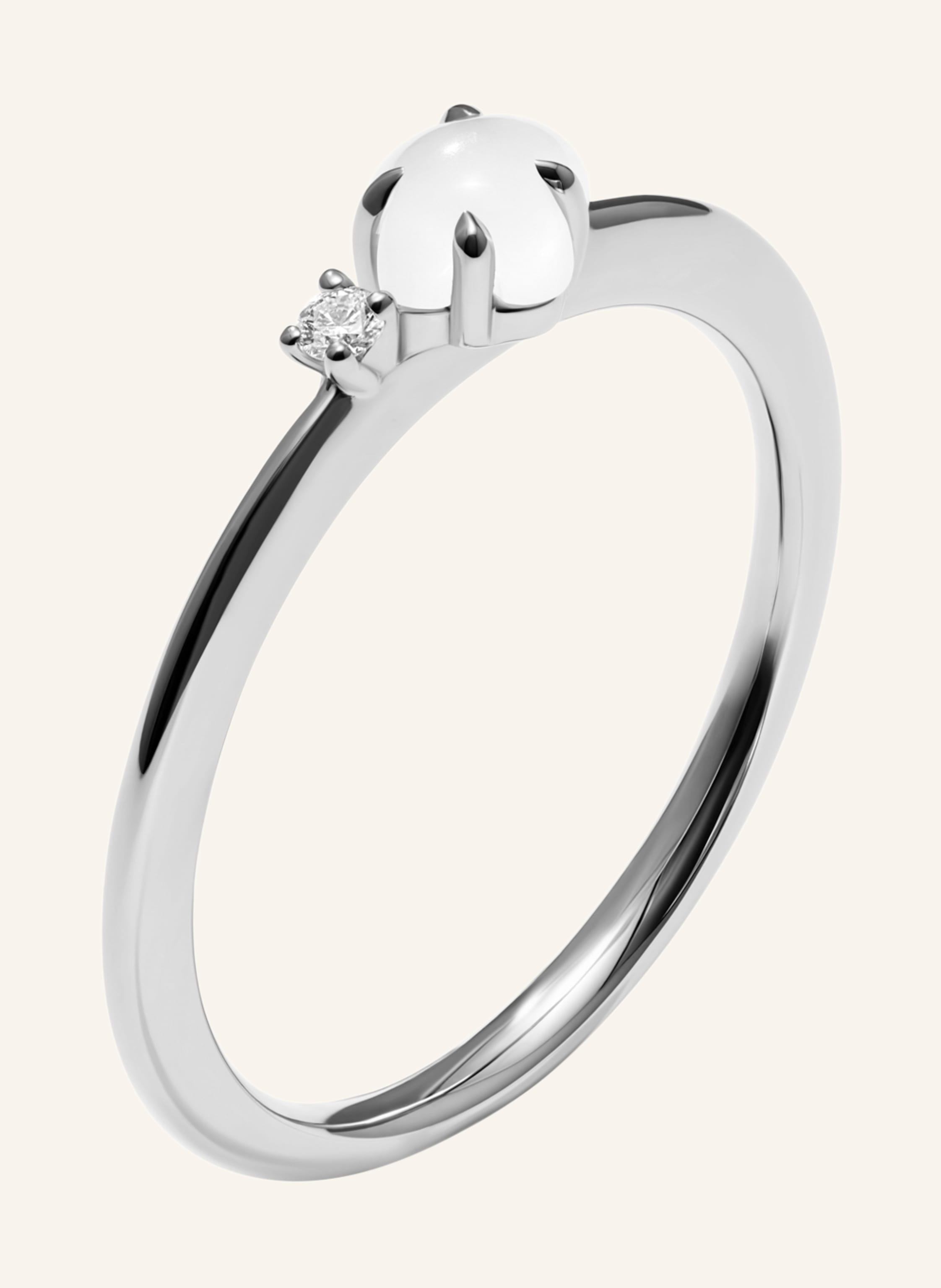 VIERI Ring WOLKE MILCHQUARZ BRILLANT KLEIN