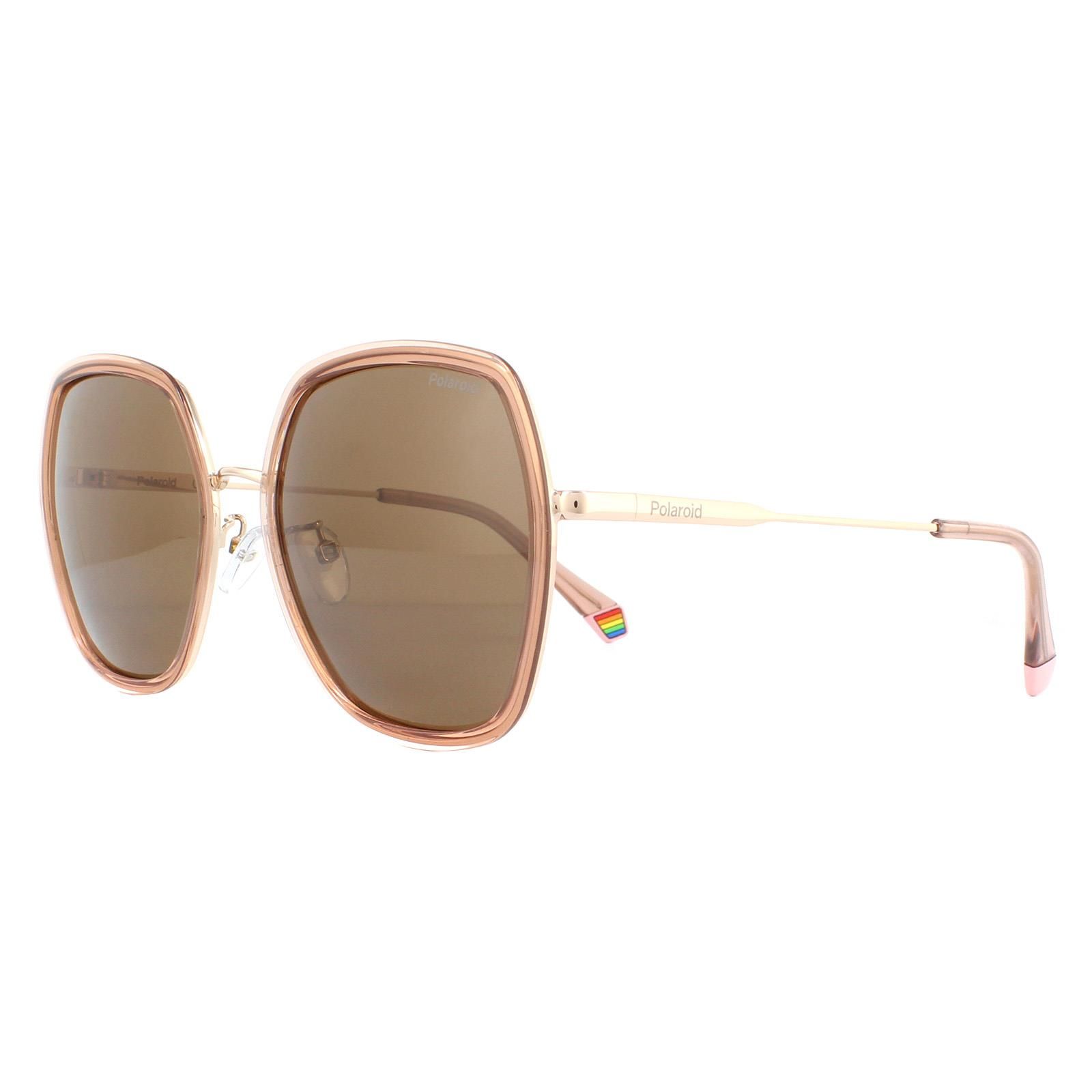 Polaroid Square Pink Bronze Polarized Sunglasses