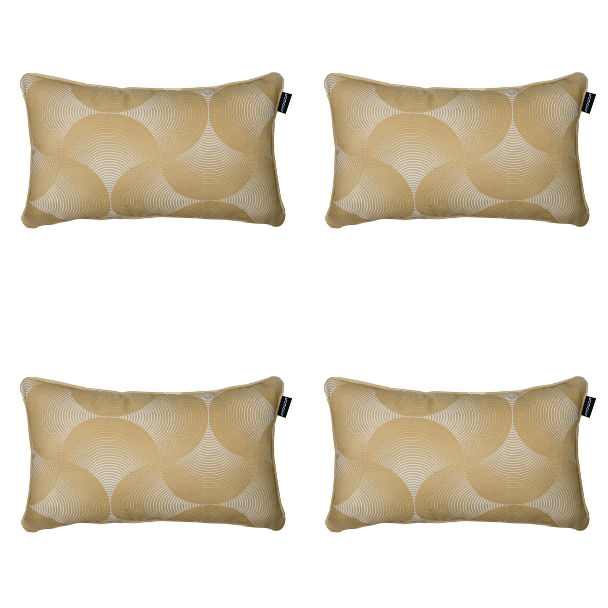 Madison sierkussen Napels - geel - 30x50x10cm - set van 4