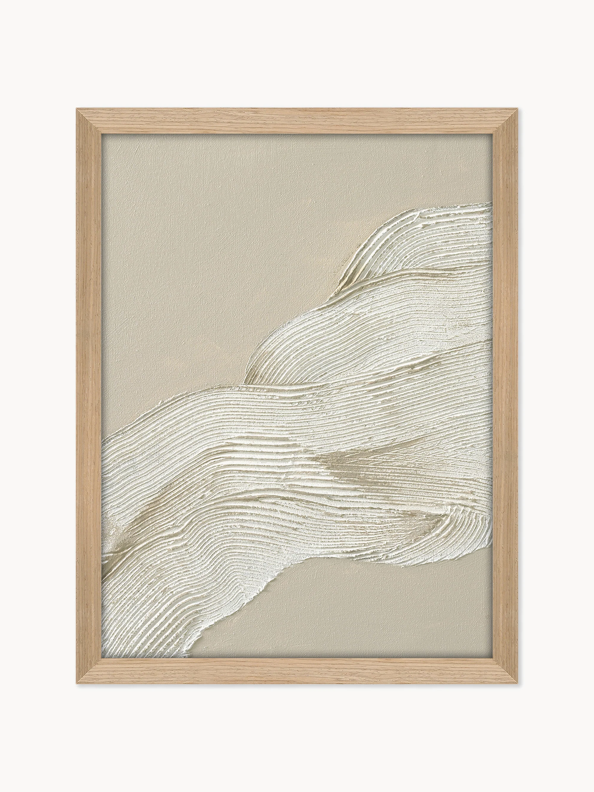 Handbemalter, gerahmter Leinwanddruck Art Shape 2