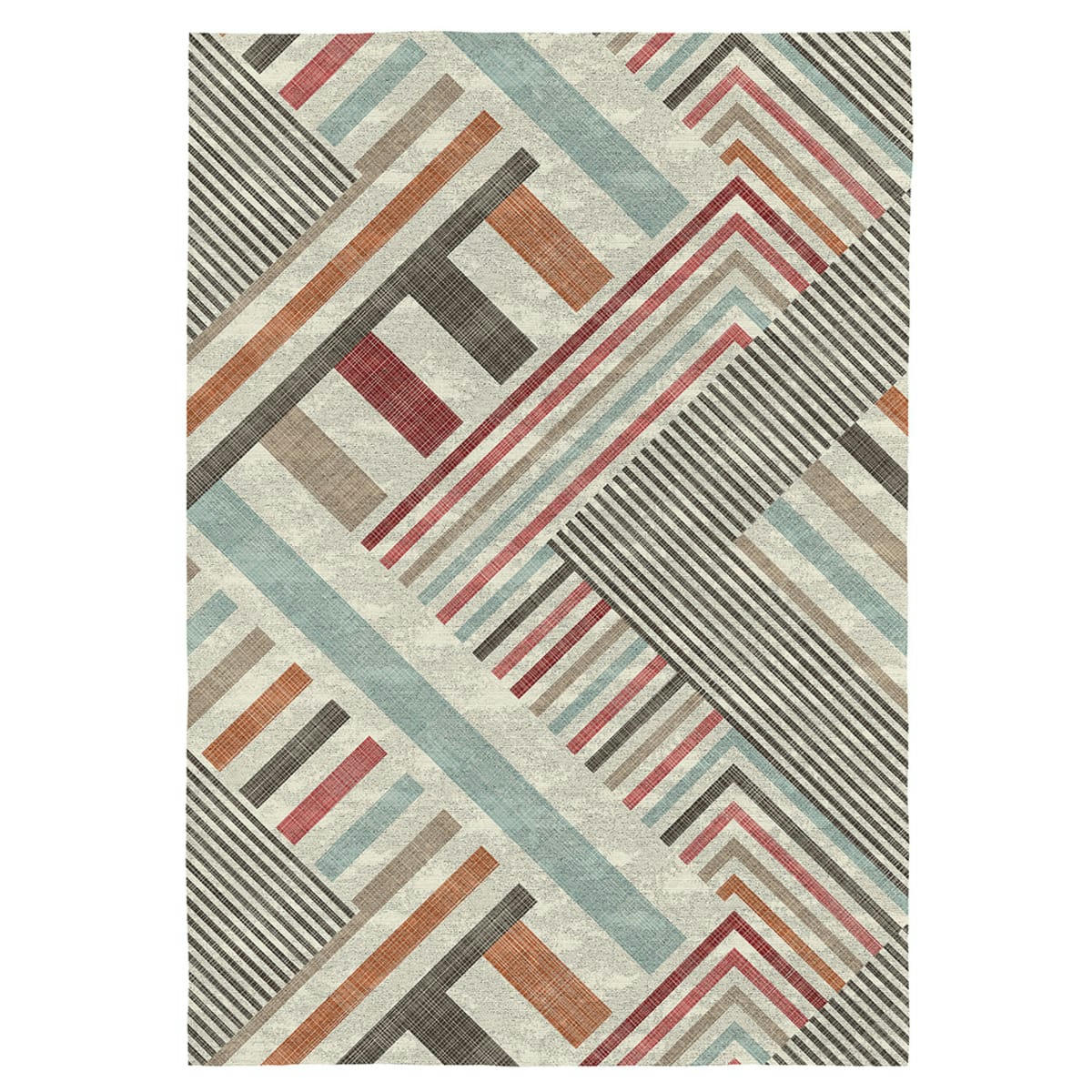 BLOK - Tapis décoratif en coton impression digital 120x170 cm multicolore