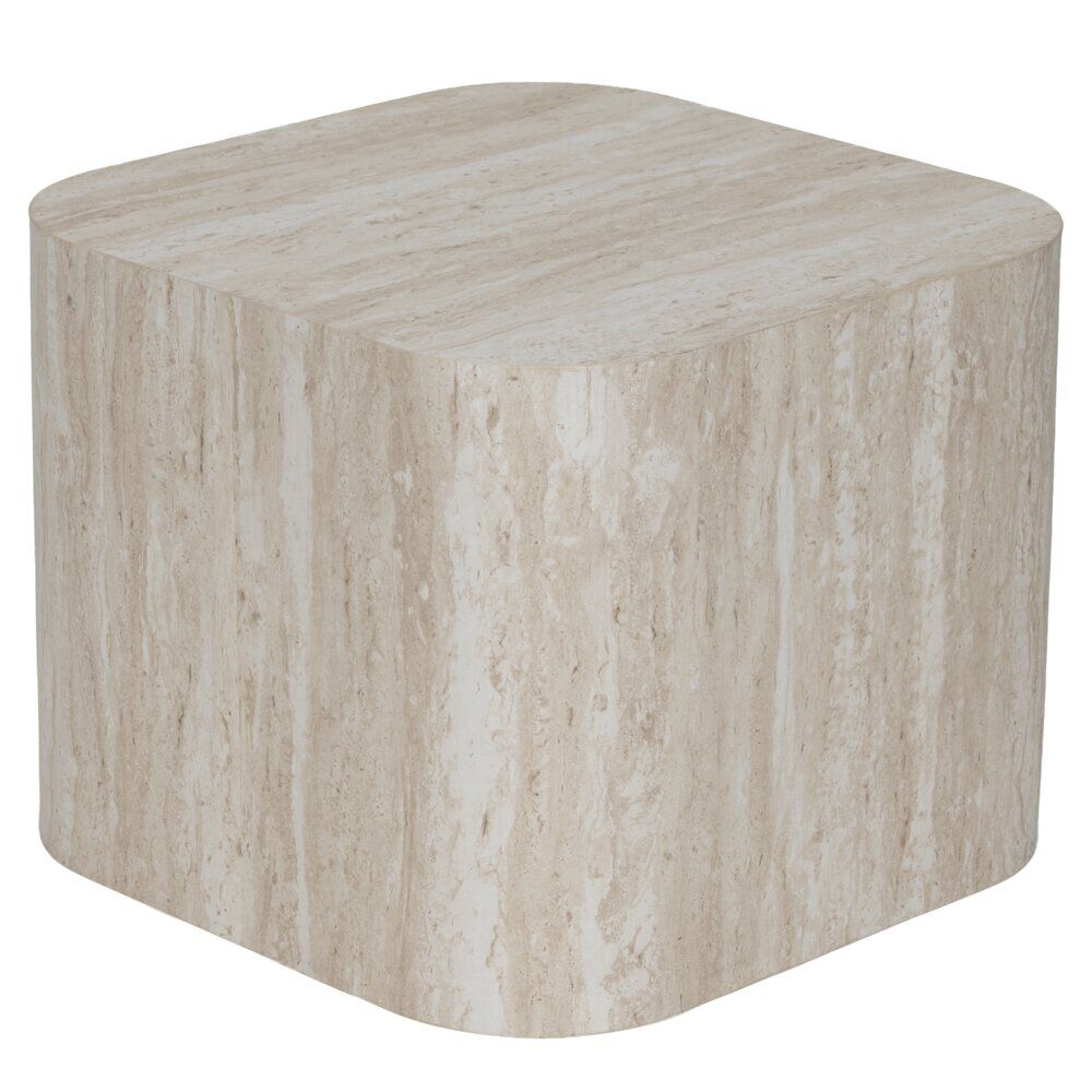 Table basse carrée Terra x2 bois blanchi H32cm et H38cm