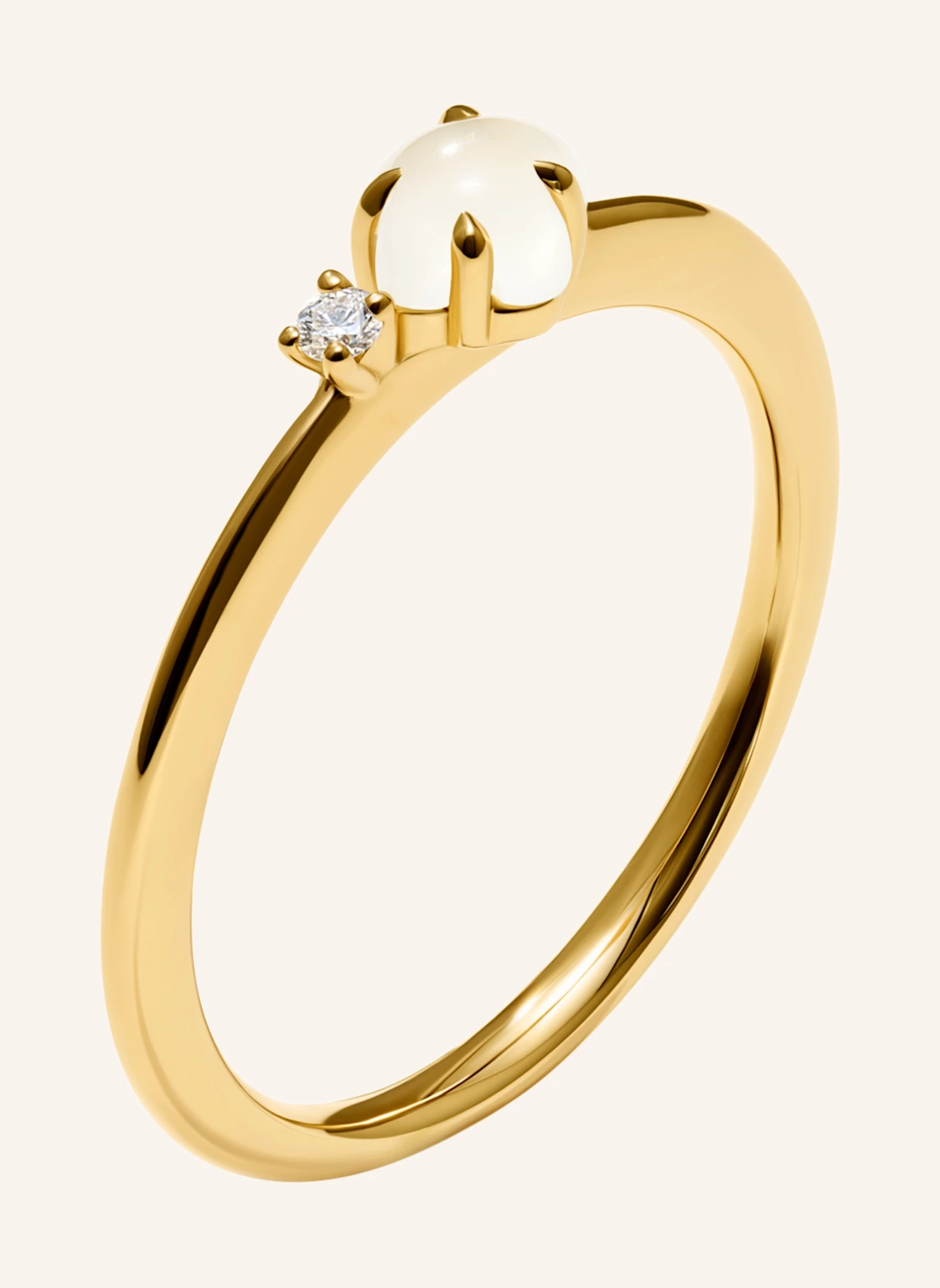 VIERI Ring WOLKE MILCHQUARZ BRILLANT KLEIN