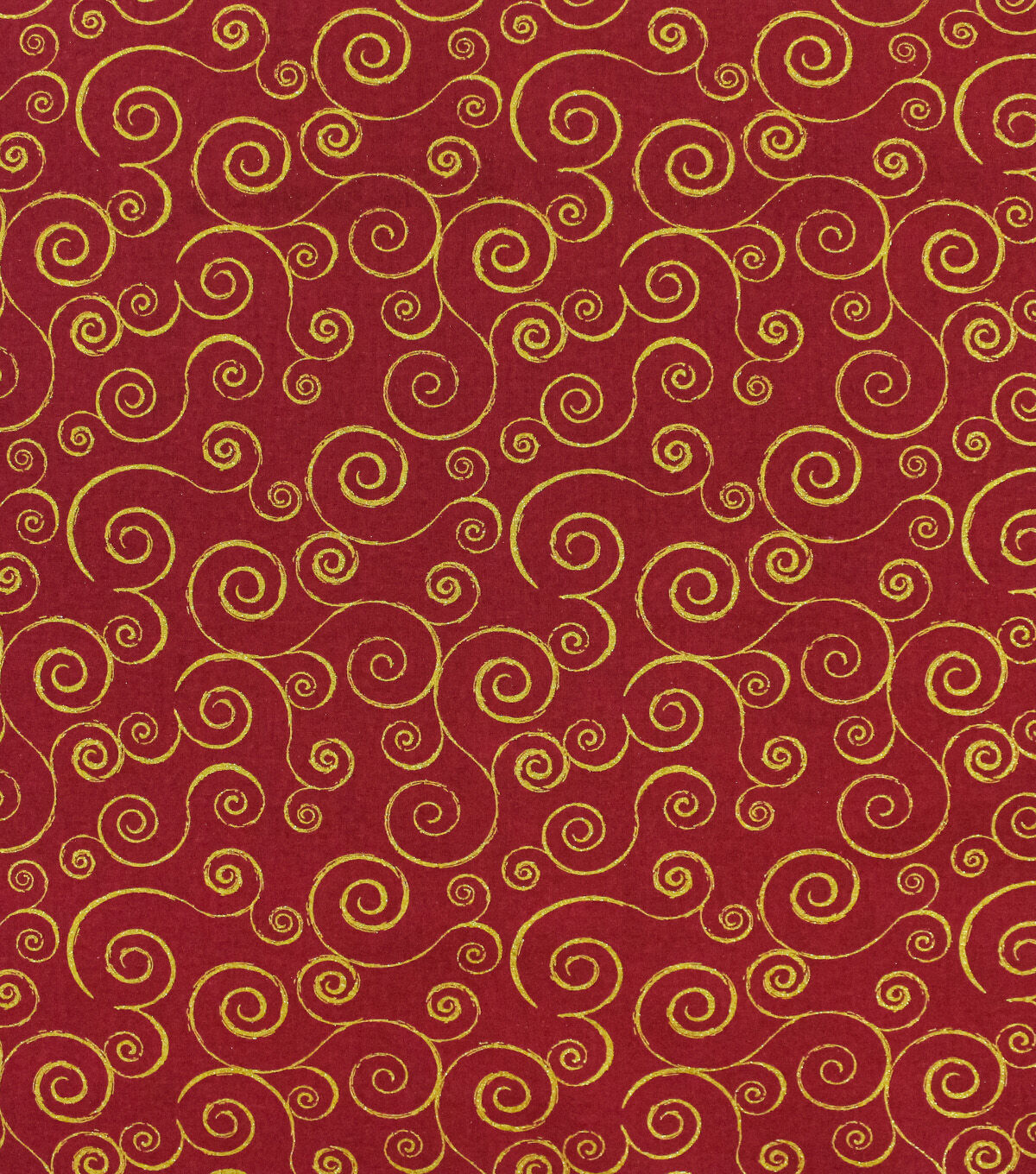 Scrolls Christmas Glitter Cotton Fabric