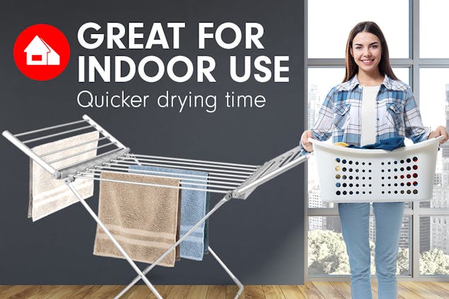 NNEDPE Heated Towel Clothes Rack Dryer Warmer Bathroom Air Warmer 230W