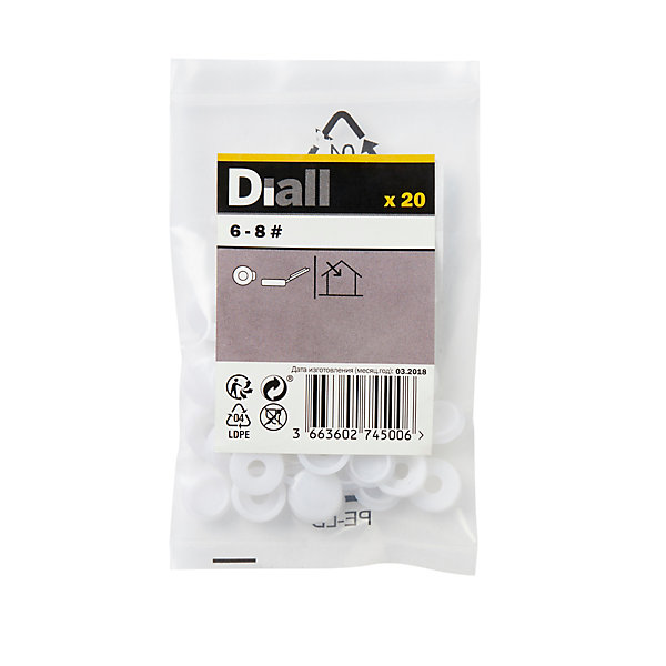 Embout blanc à clipser ø6-8 mm - 20 pièces