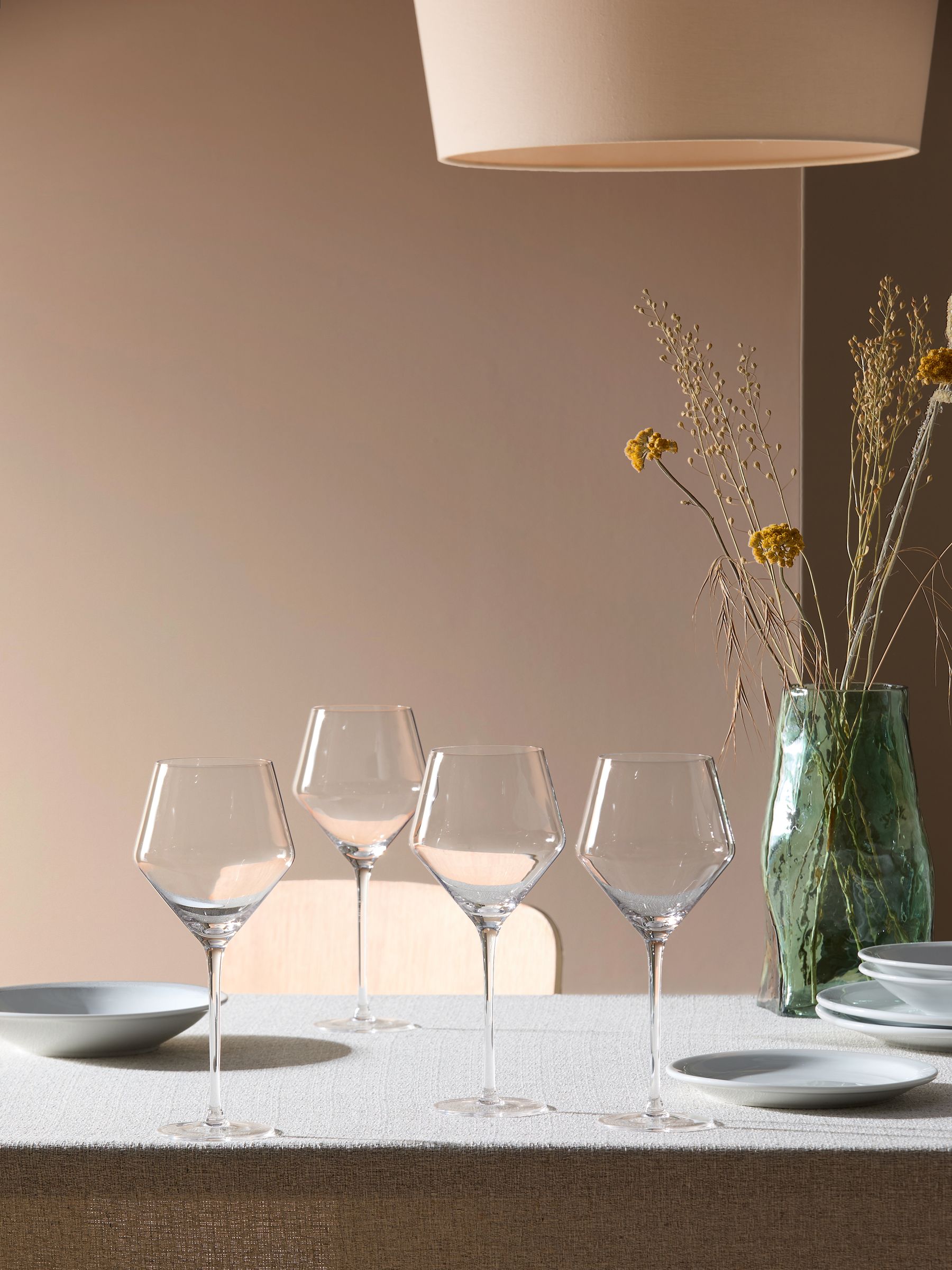 Velma Crystal Tapered Wine Glasses in Clear