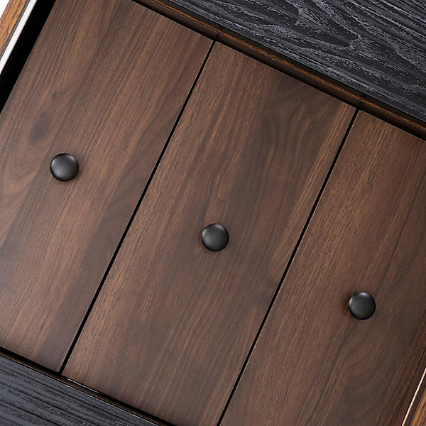 Commode en bois moderne avec portes coulissantes, armoire à 3 tiroirs,salle à manger et chambre à coucher,117,5 x 39,5 x 80 cm